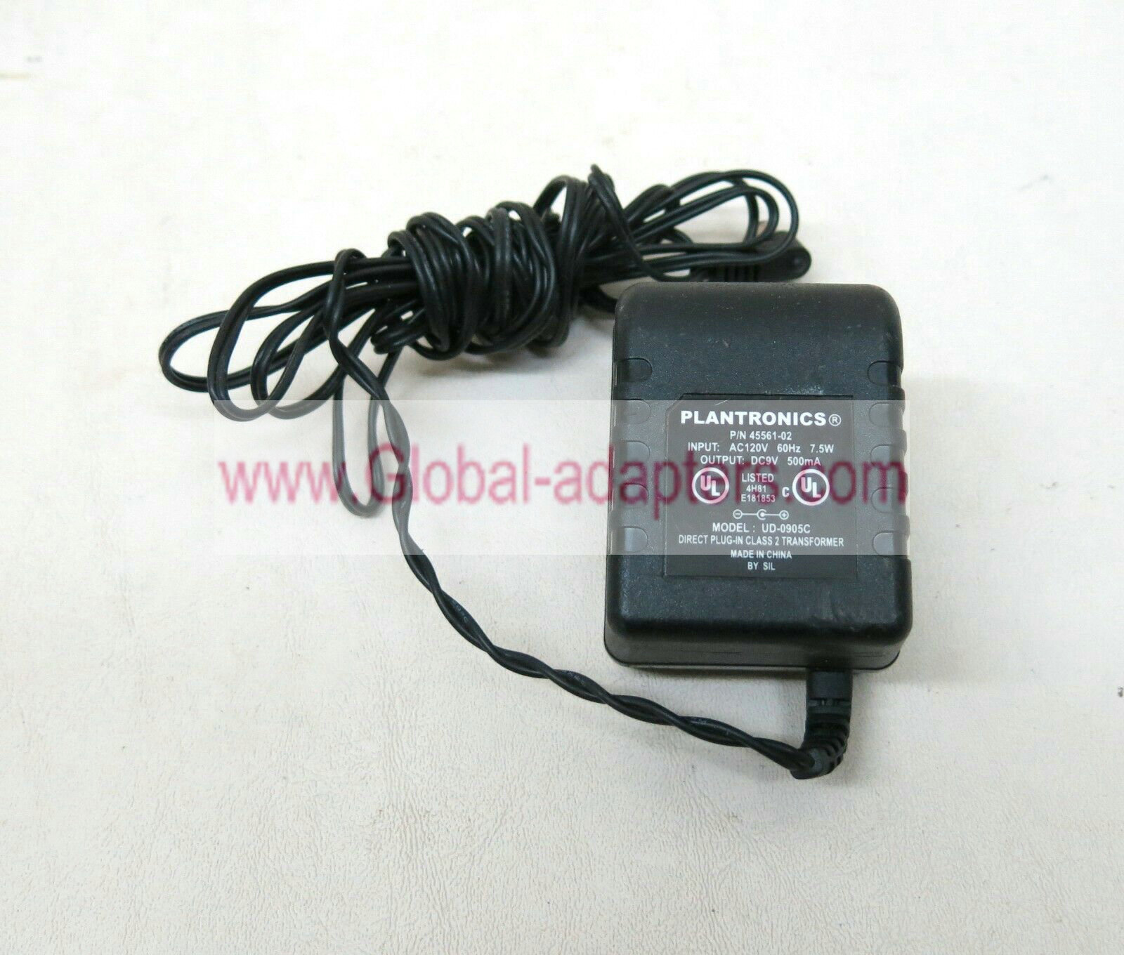 New SIL UD-0905C 45561-02 DC 9V 500mA AC Adapter Power Supply for Plantronics Headset Base
